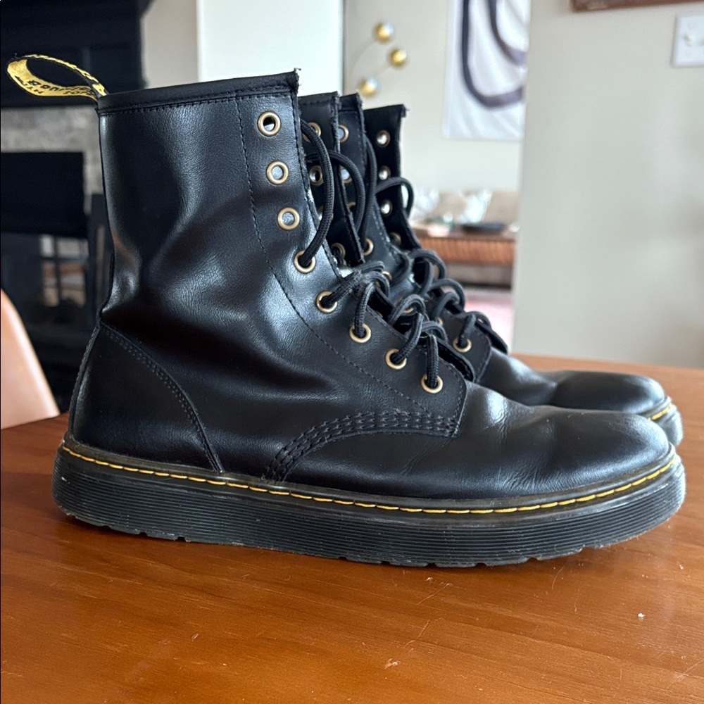 Dr. Martens Black Leather Lace-Up Boots